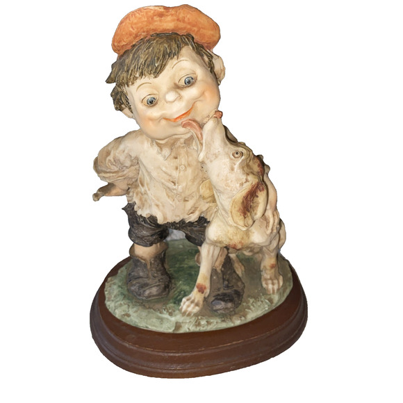 Vintage Giuseppe Armani Figurine - Gullivers World 'Boy & Dog' - Picture 1 of 9